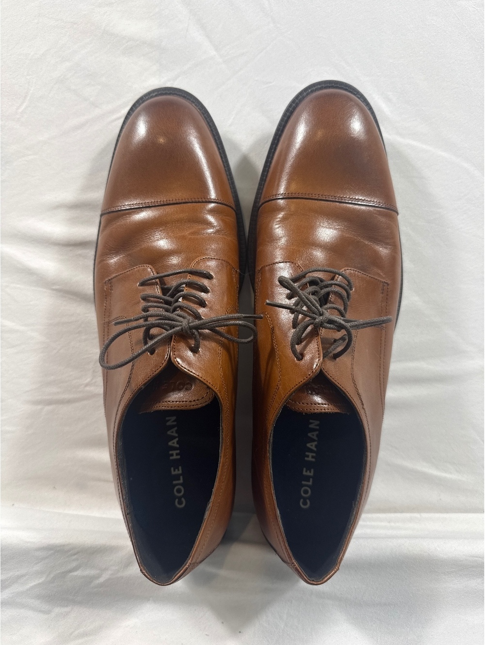 Cole Haan Men's Brown Leather Dress Shoes Cap Toe Oxford Size 10